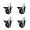 Service Caster 3.5'' Thermoplastic Rubber Swivel 3/4'' Square Stem Caster Set with Brake, 4PK SCC-SQ20S3514-TPRB-PLB-34-4 - alternate 1